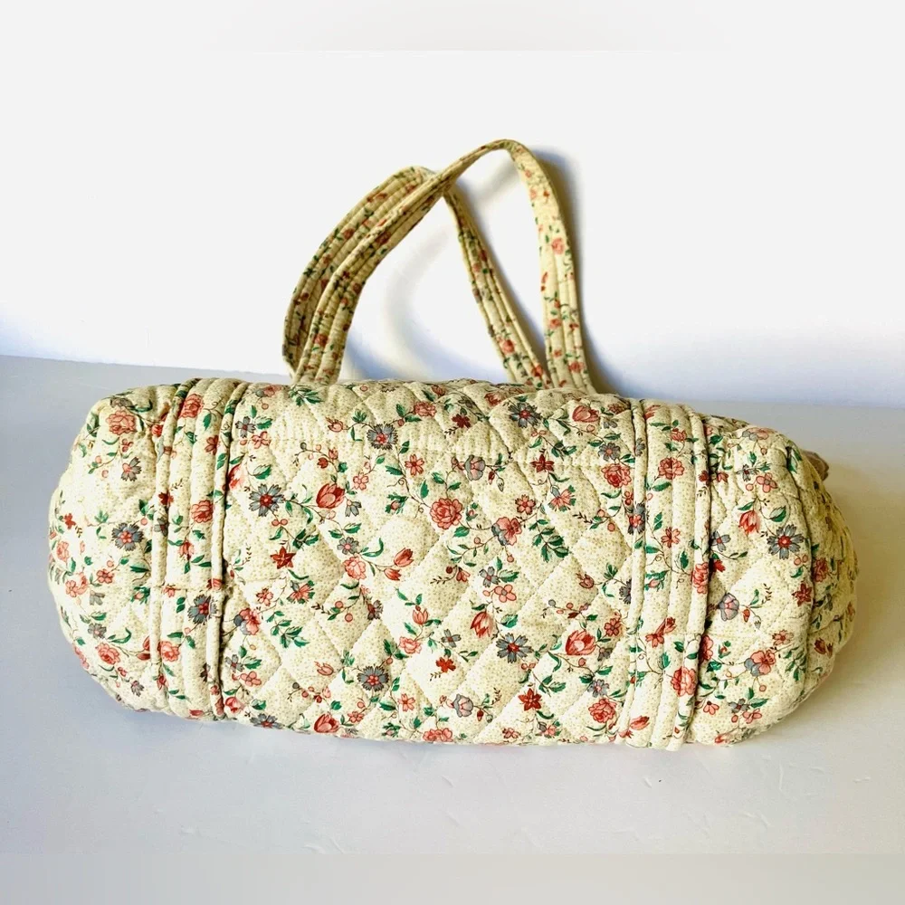 Vintage Vera Bradley Cream Paddy 1985 Indiana Tote Bag & Checkbook Cover Rare! - Picture 5 of 12